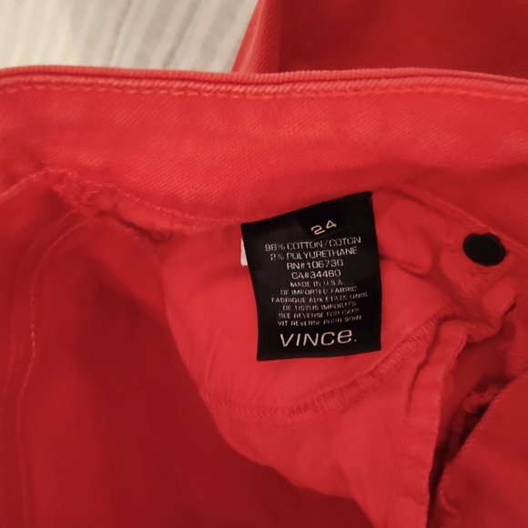 VINCE Skinny Ankle Colored Jeans in Geranium - Picture 6 of 7